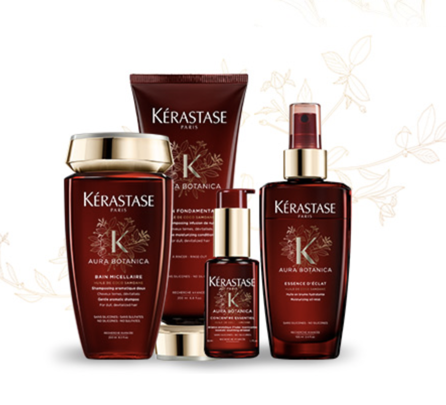 Botanic cosmetics. Шампунь Аура. Kerastase салон. Керастаз баннер. Kerastase Aura Botanica Baume Miracle.