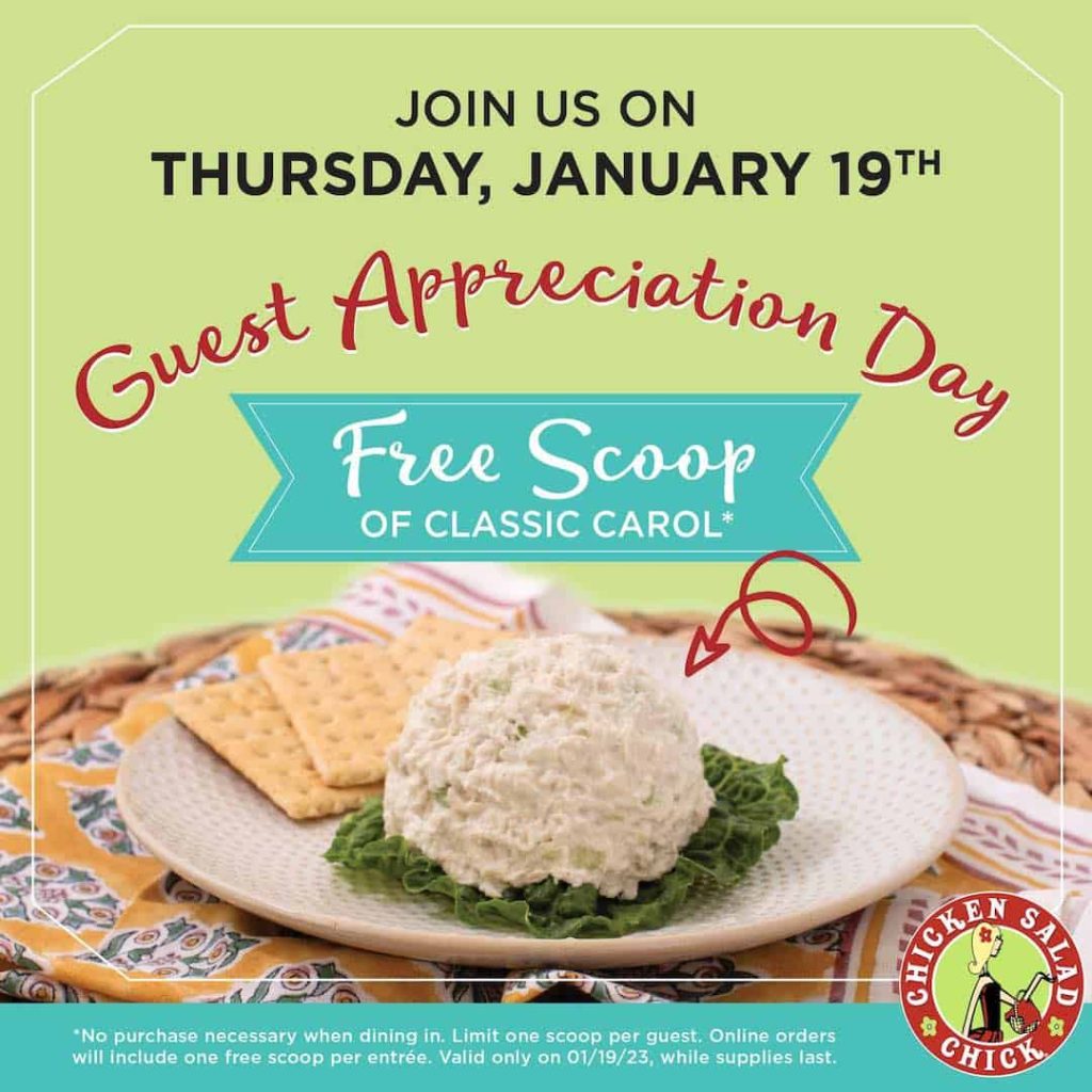 Free Scoop At Chicken Salad Chick 4188